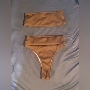 High waisted brown bikini